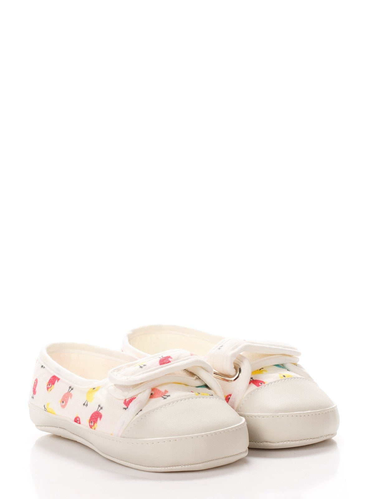 Кеды-туфельки белые в принт | 5666501