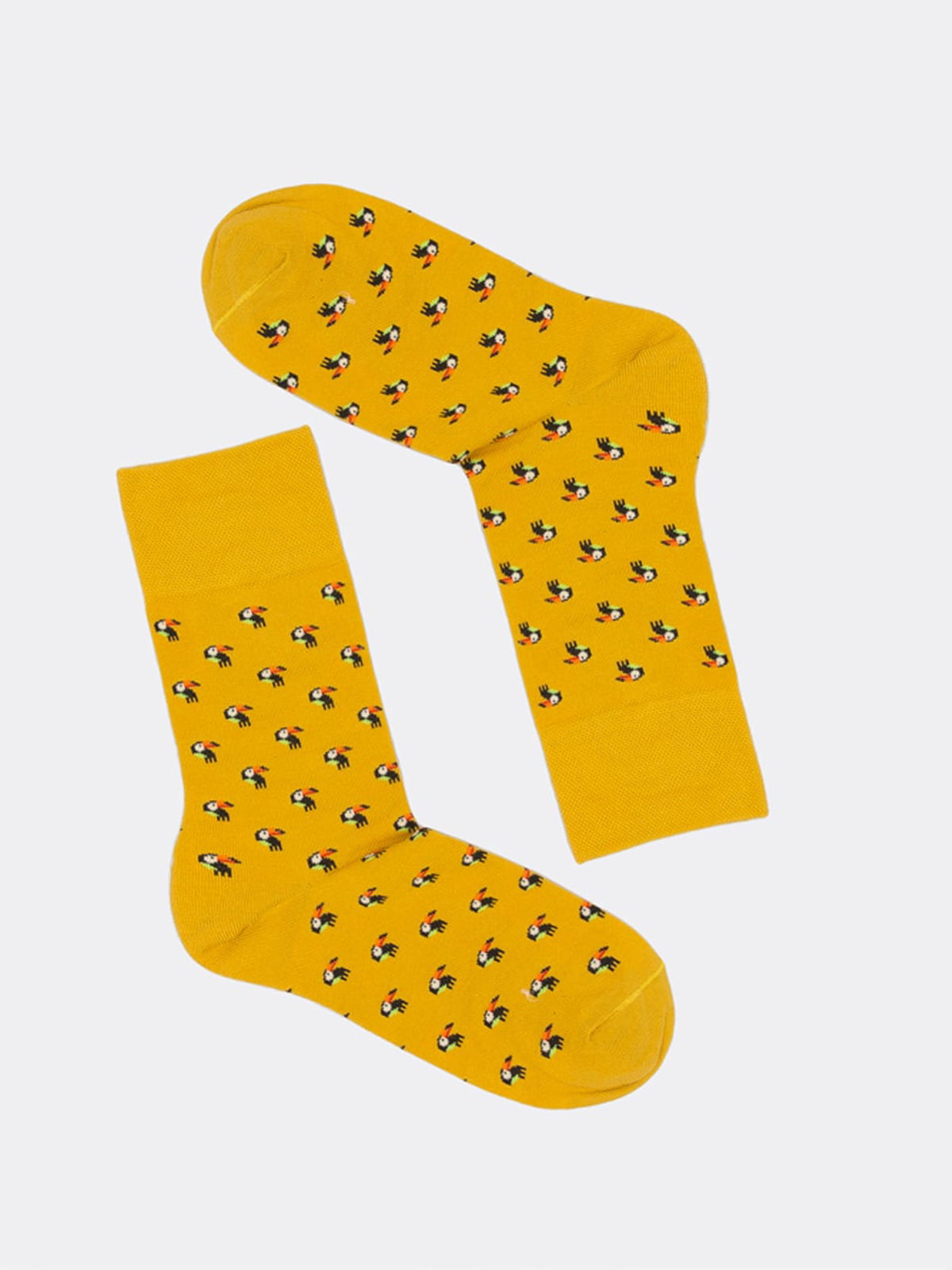 Шкарпетки гірчичного кольору в принт | 5664808