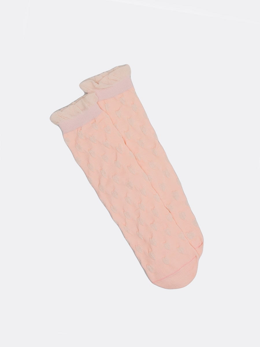 Шкарпетки кольору зефіру з візерунком | 5664888