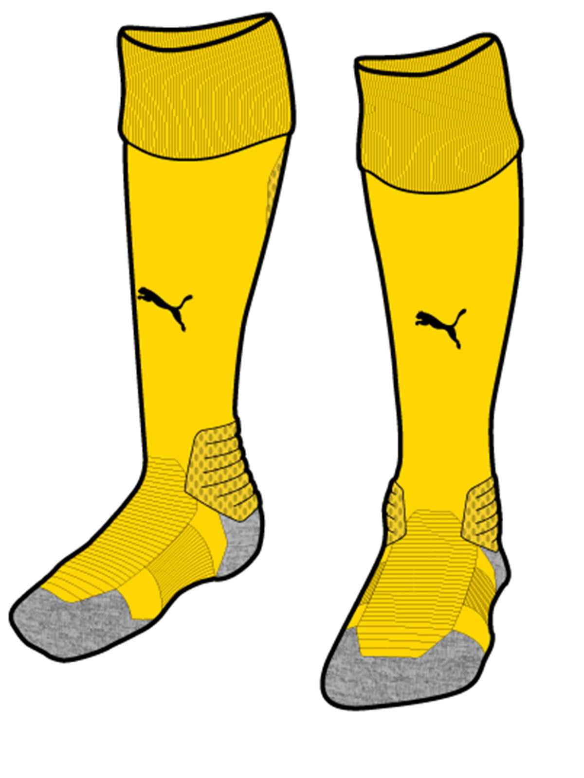 Гетры серо-желтого цвета с логотипом | 5670616