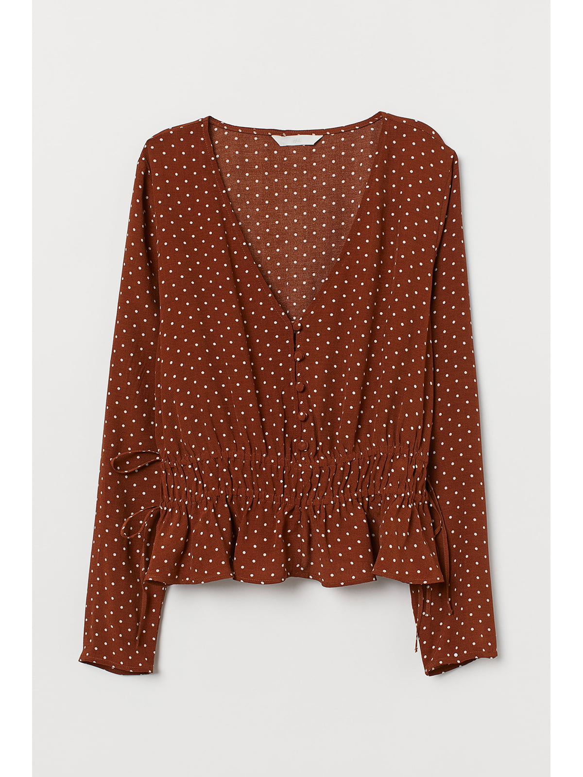 Блуза коричнева в горошок | 5667501