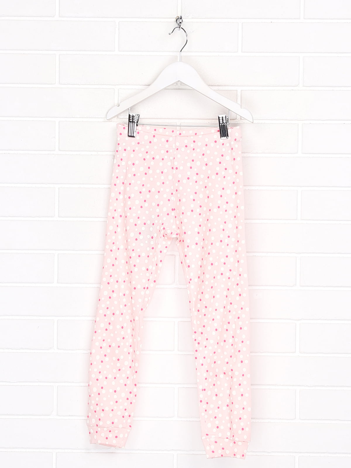 Пижамные брюки розовые в горошек | 5668379