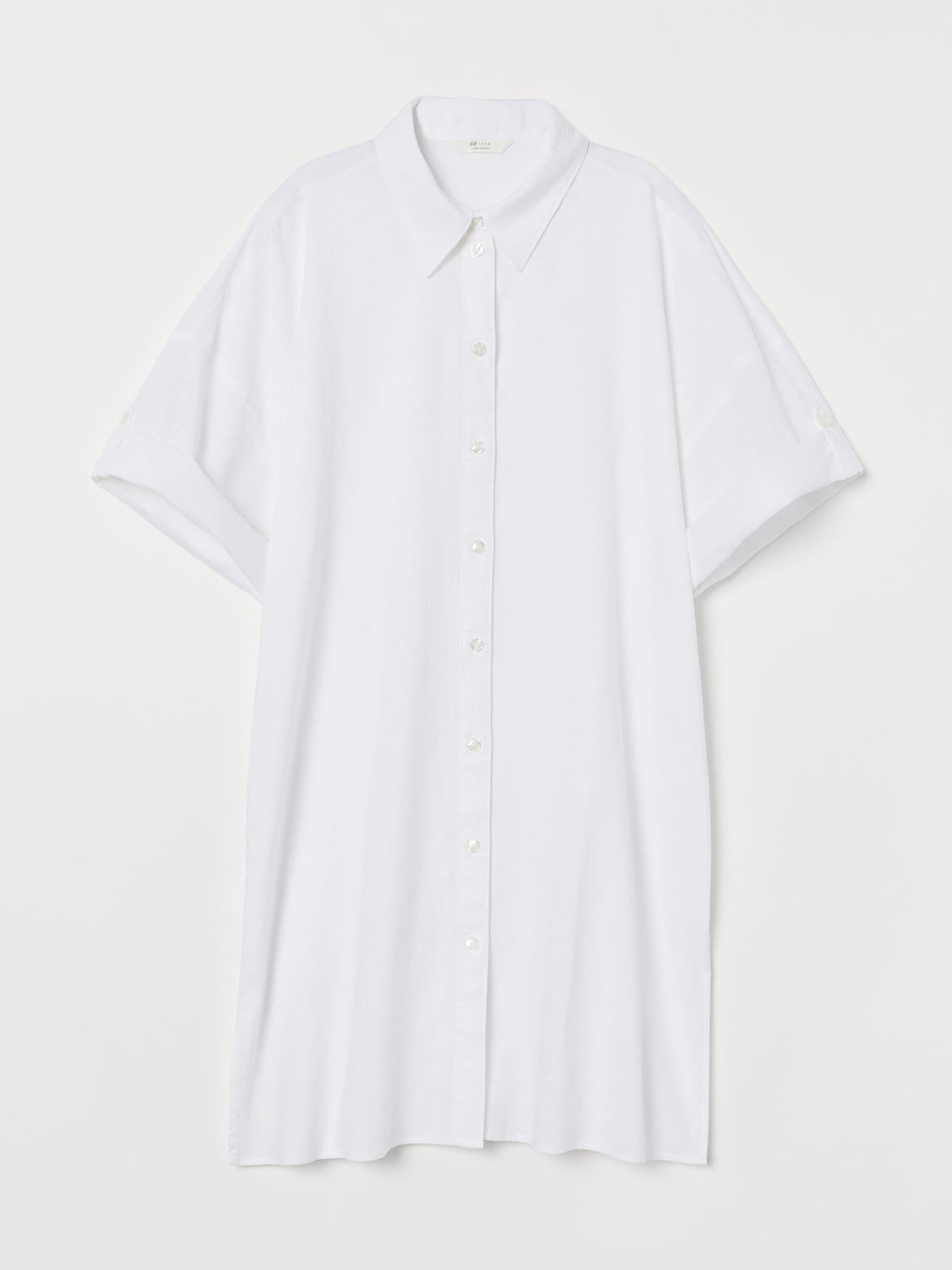 Платье-рубашка белое льняное | 5677756