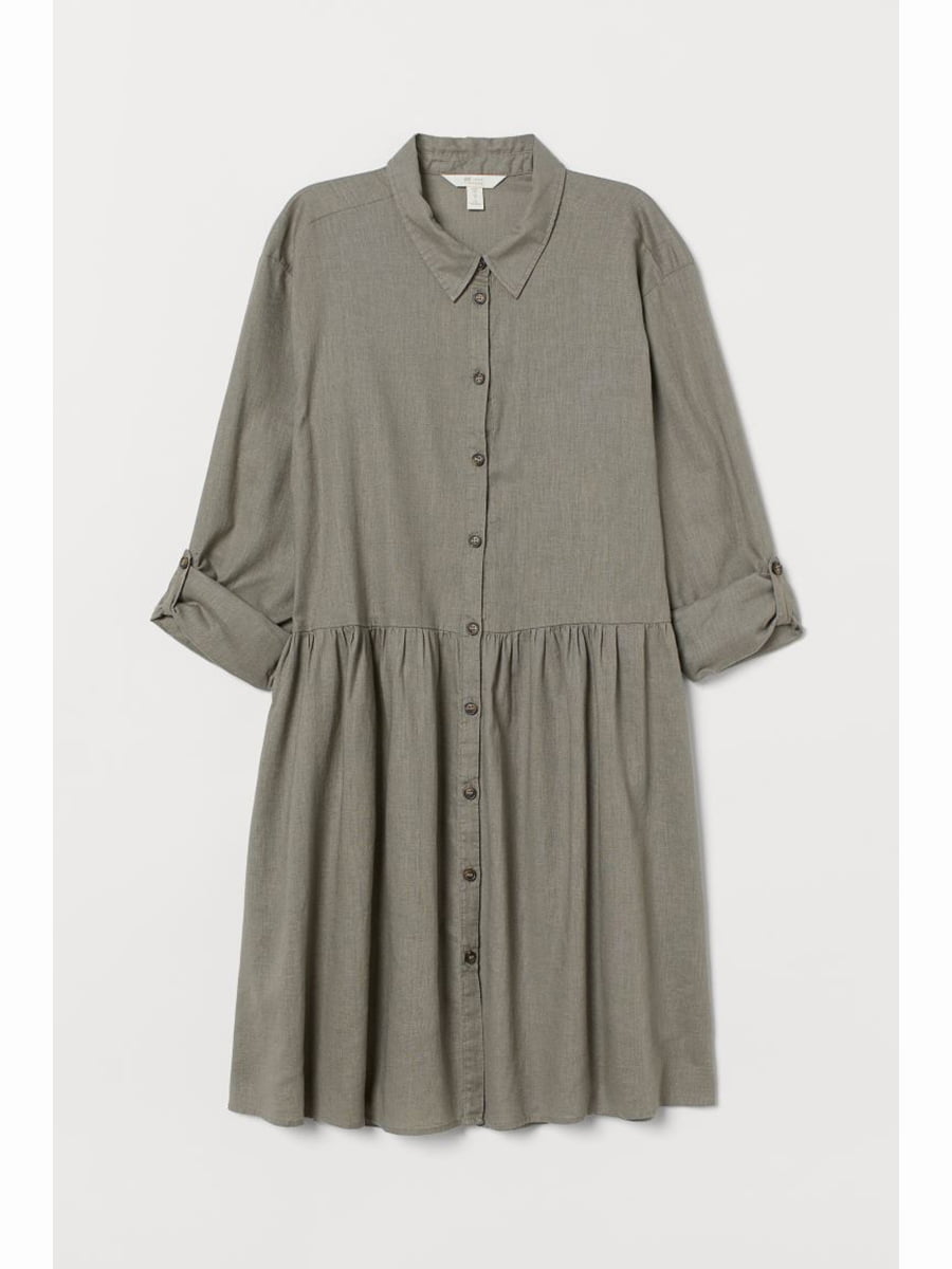 Сукня-сорочка кольору хакі | 5690286