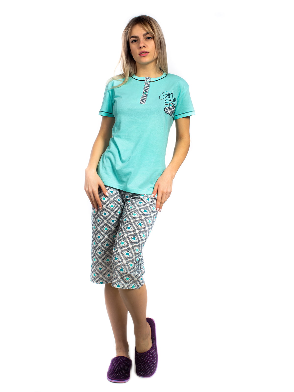Пижама: футболка-поло и бриджи | 5704263