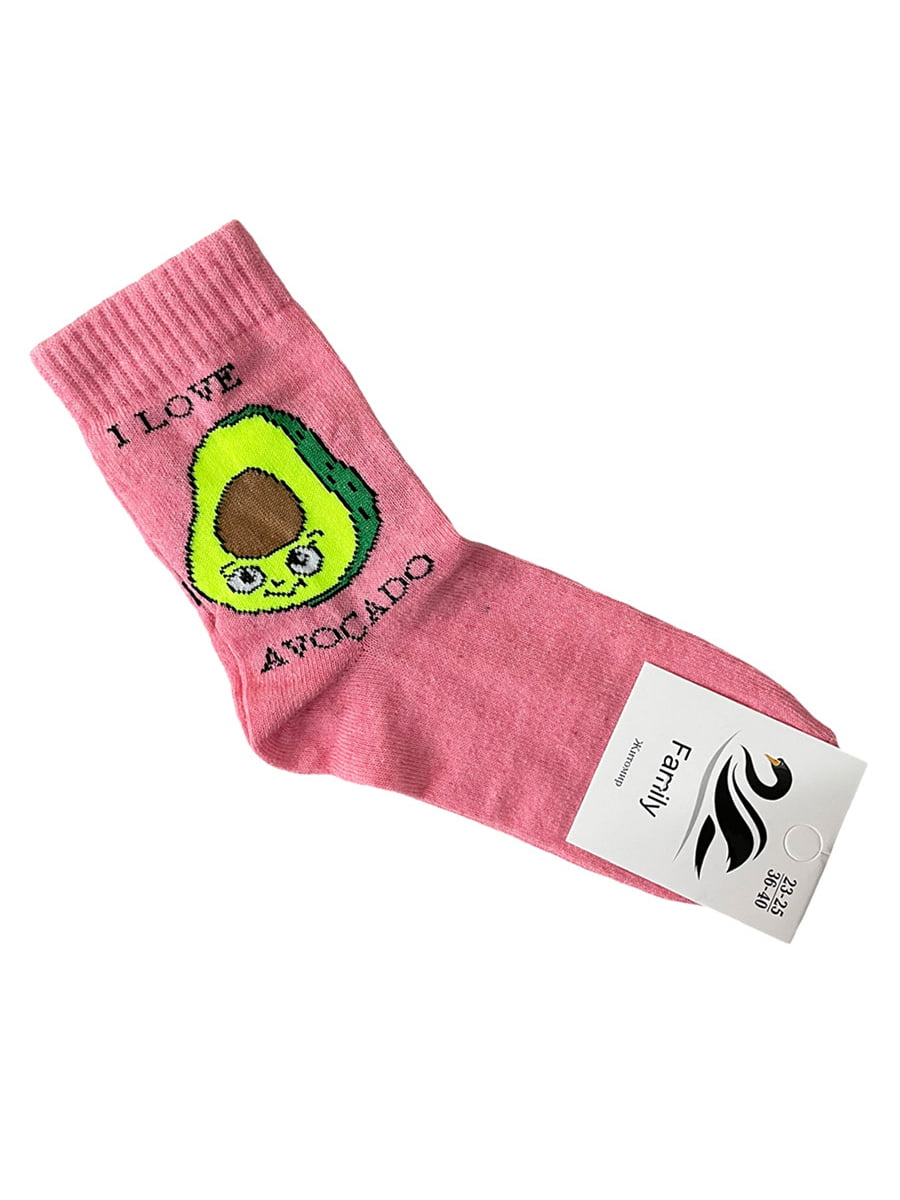 Носки розового цвета с принтом | 5704468