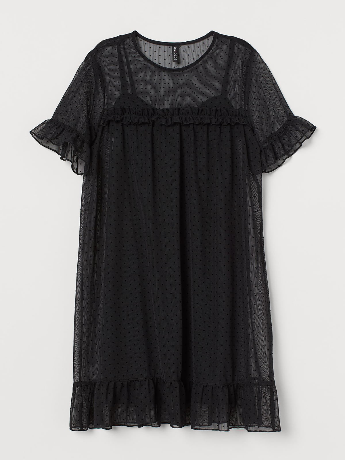 Платье черное в горошек | 5704953