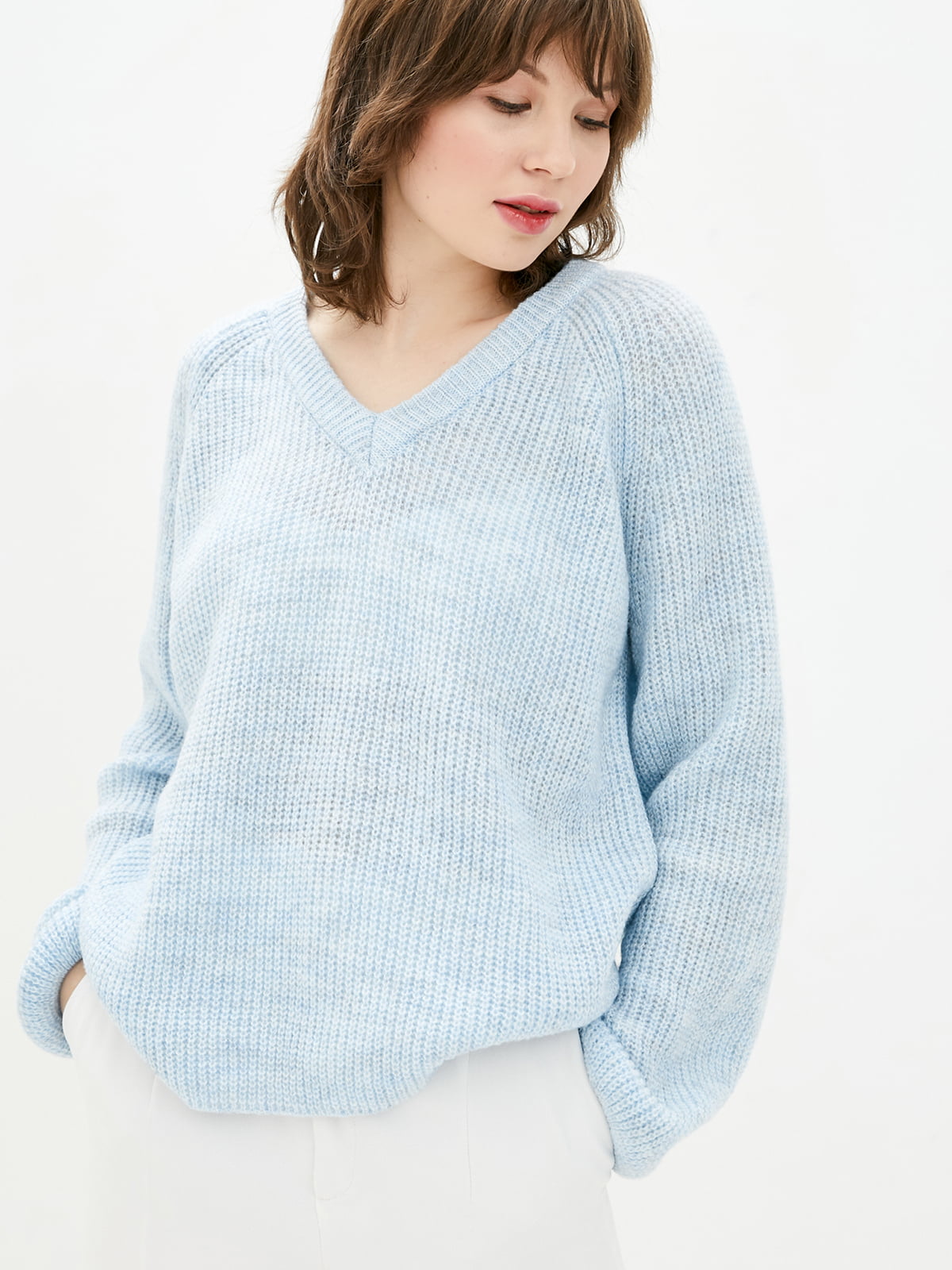 Пуловер голубой | 5706609