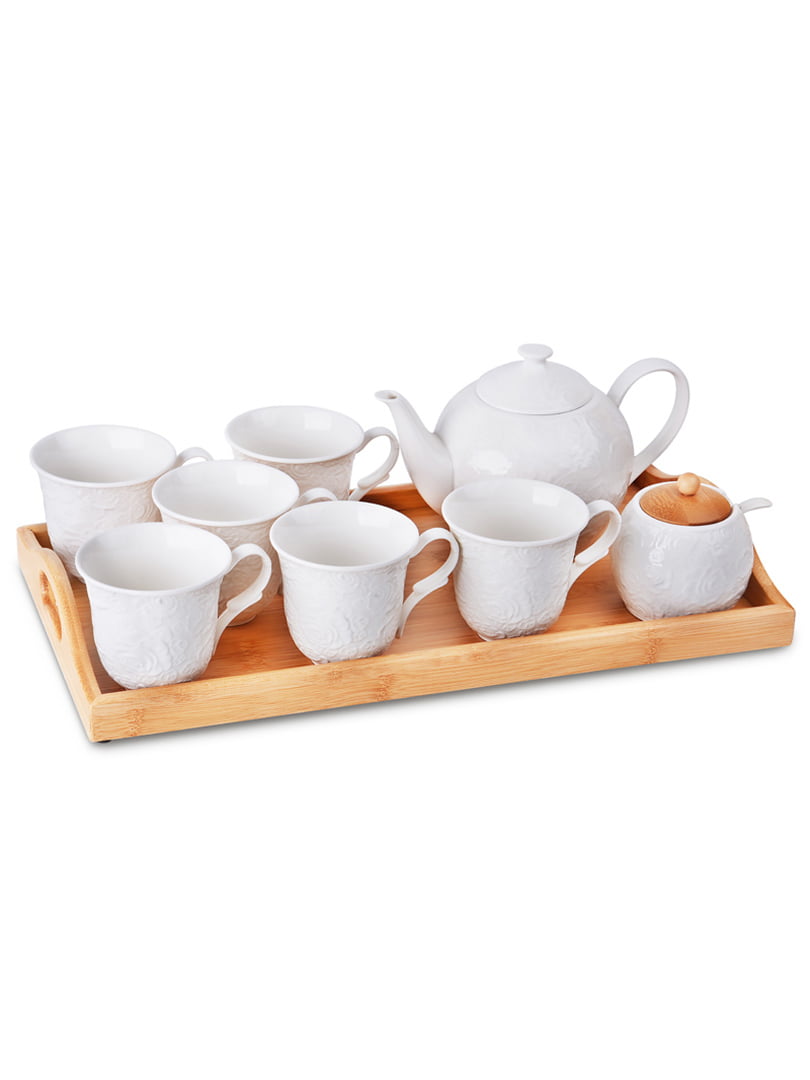 Чайный набор на бамбуковой подставке (9 предметов) | 5706367