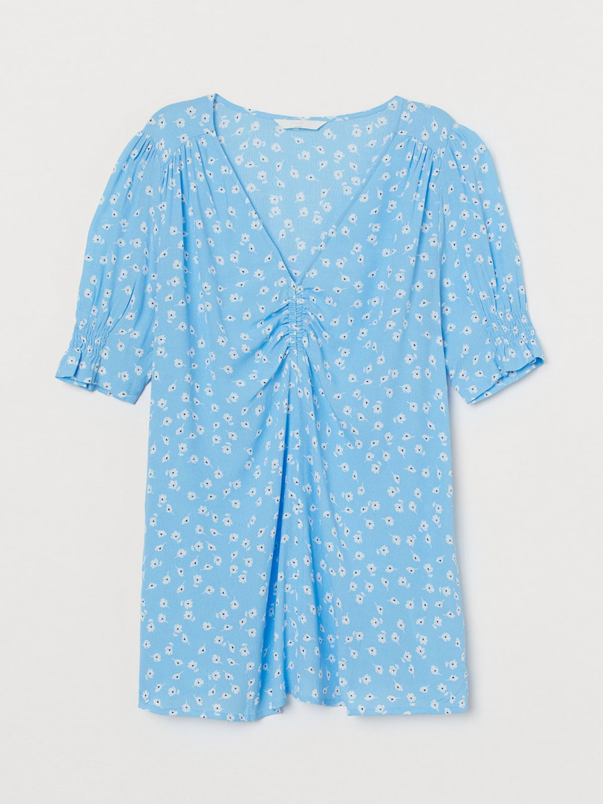 Блуза для беременных голубая с цветочным принтом | 5713131