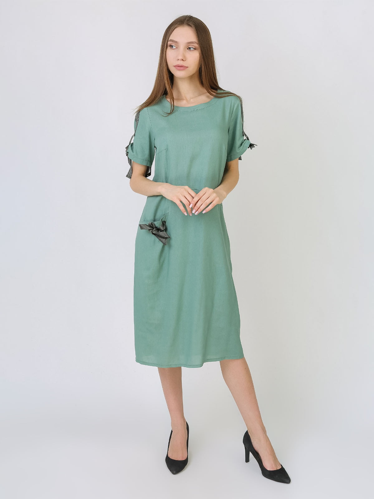 Платье серо-зеленое | 5707873