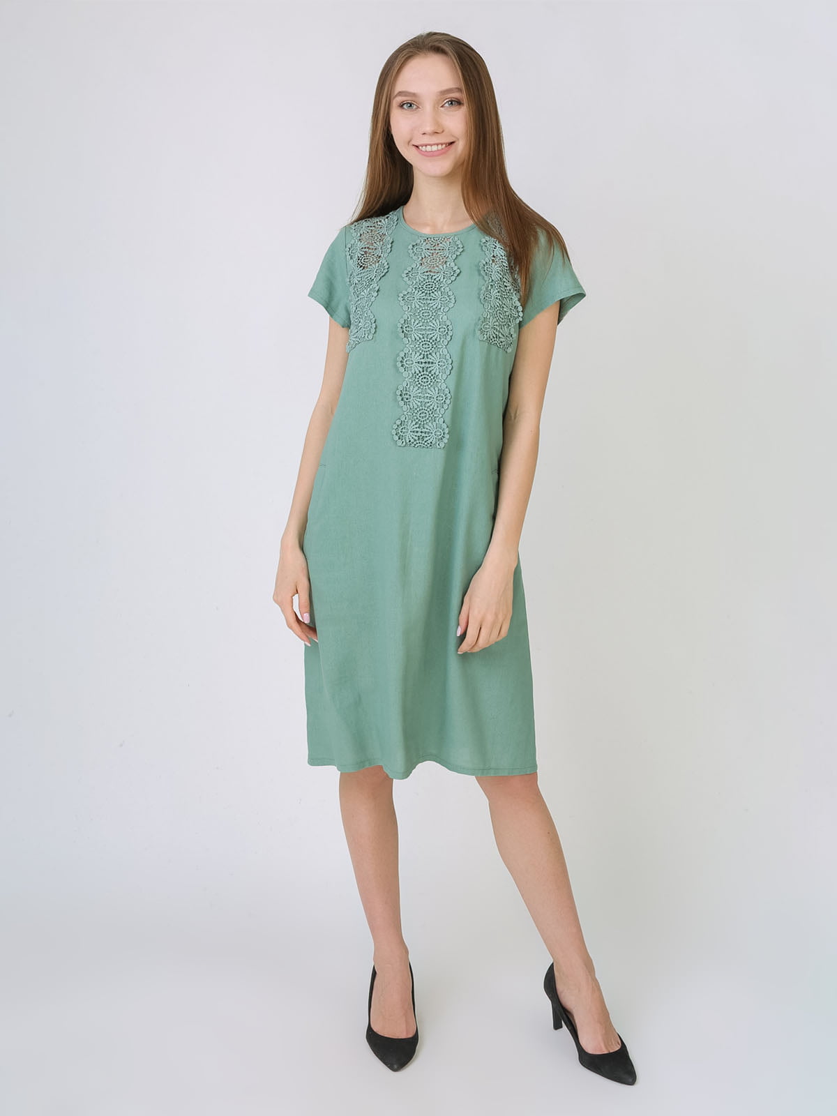 Платье серо-зеленое | 5707917