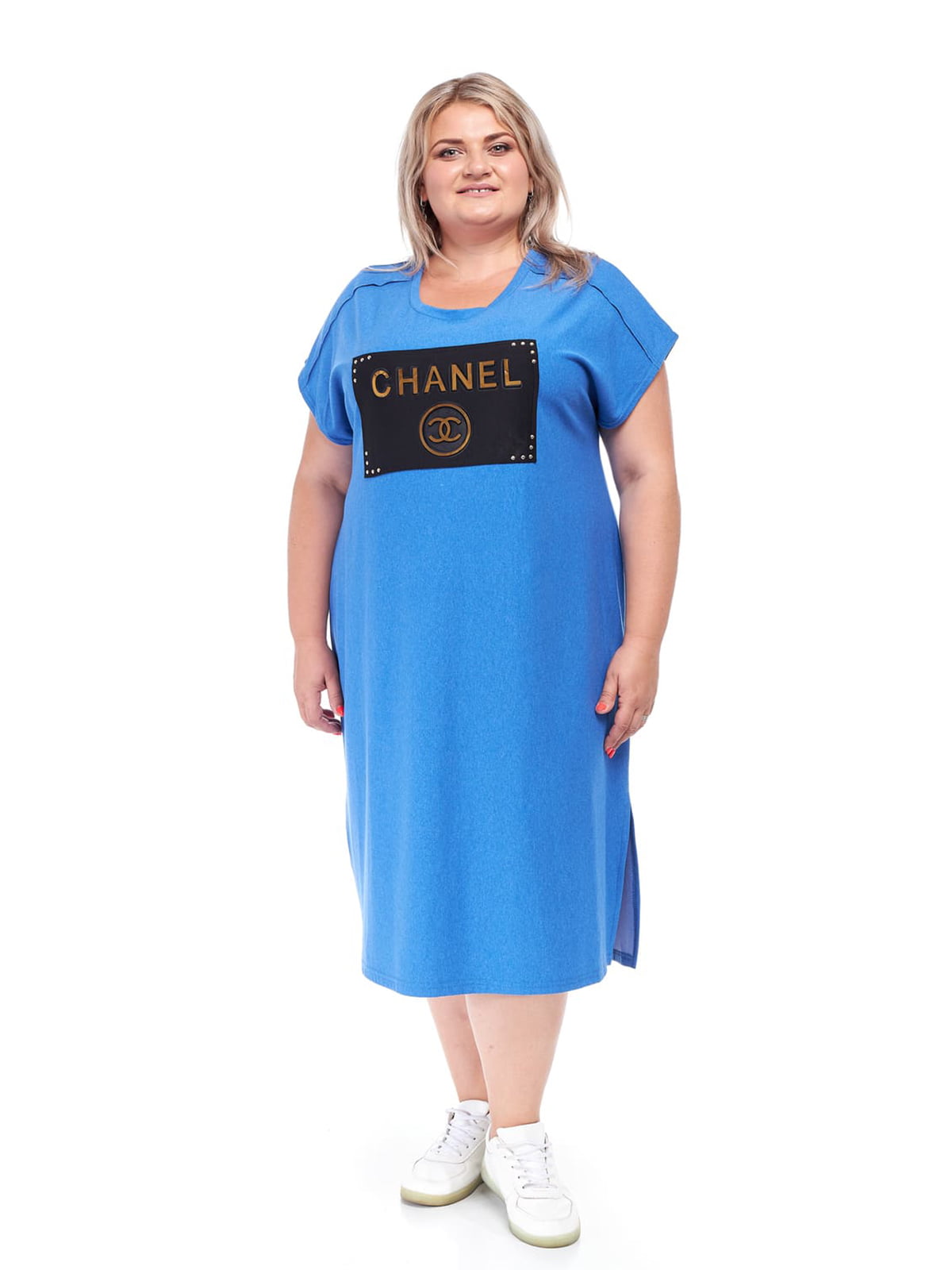 Сукня блакитна з декором | 5731451