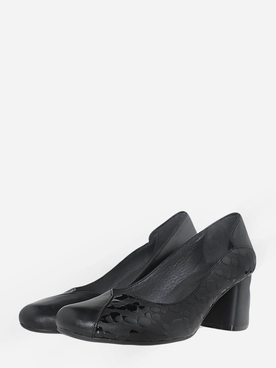 Туфли черные с анималистическим узором | 5735579