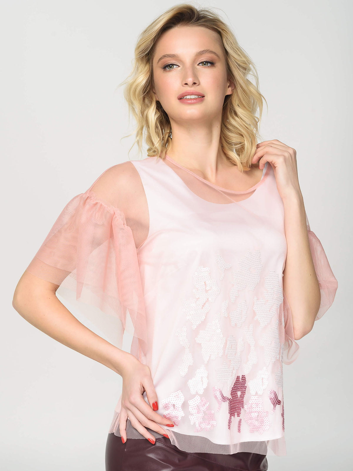 Блуза біло-рожева | 5752790