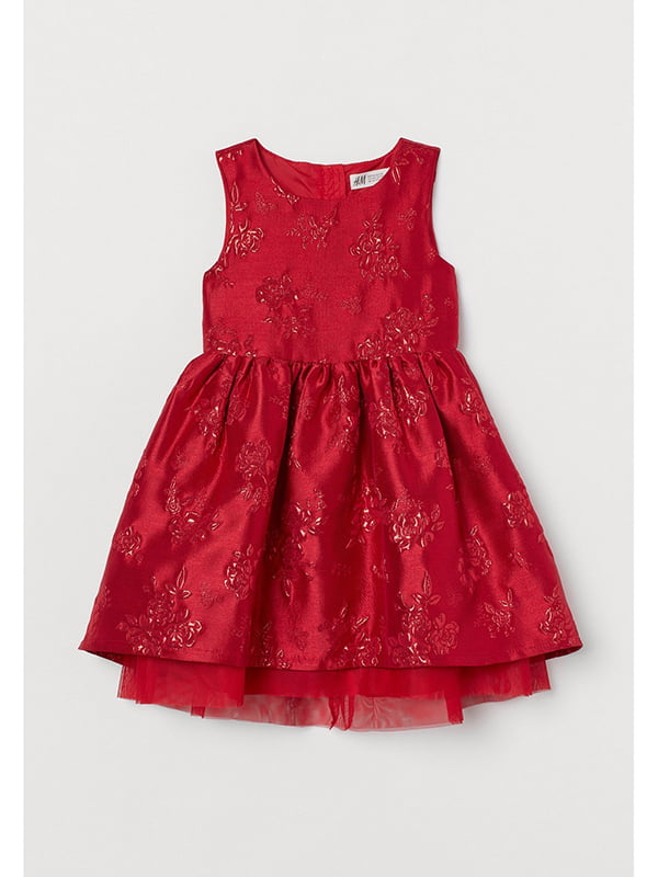 Платье красное с декором | 5756500