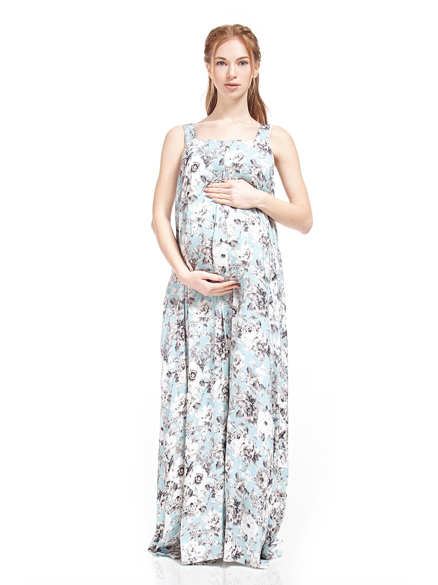 Сарафан для вагітних блакитний у принт | 5770521