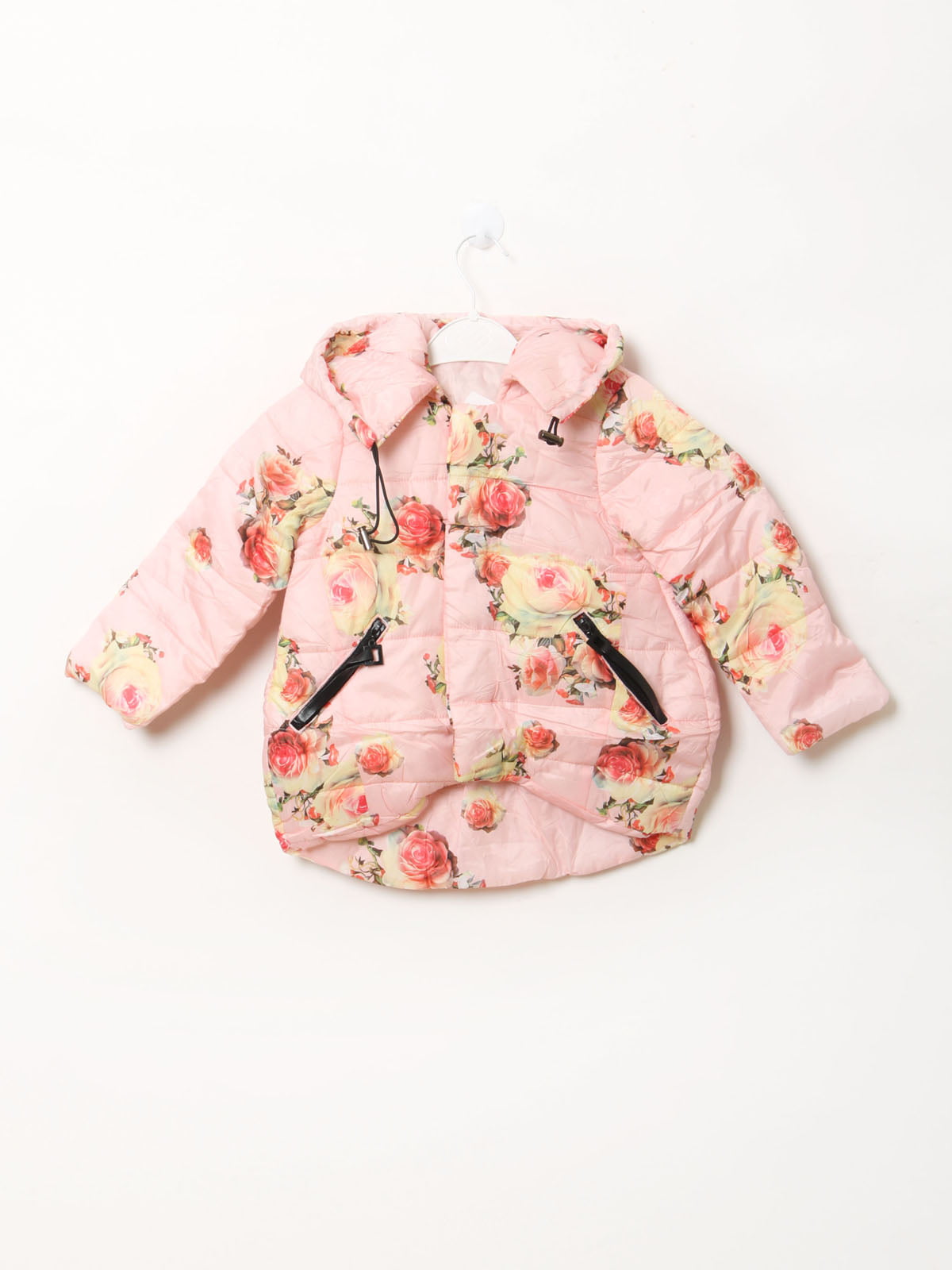 Куртка розовая в цветочный принт | 5794191