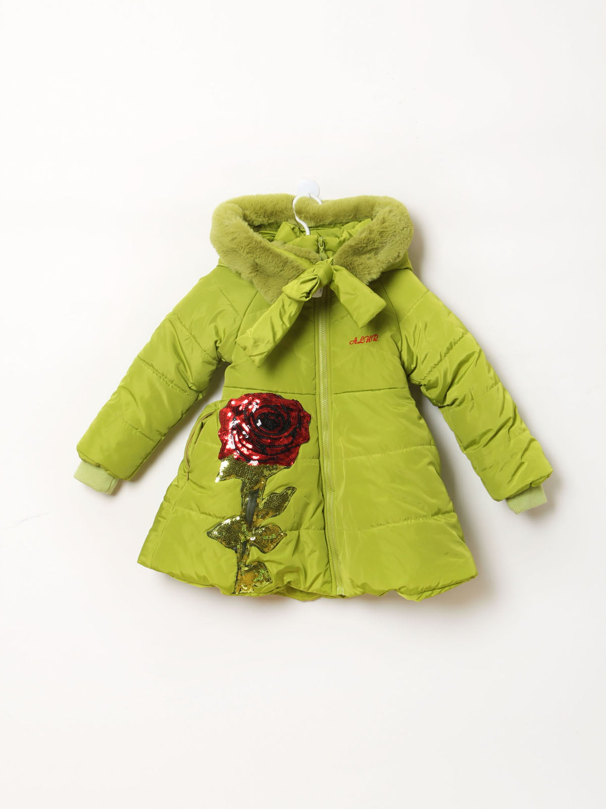 Куртка салатового цвета с цветочным рисунком | 5794201