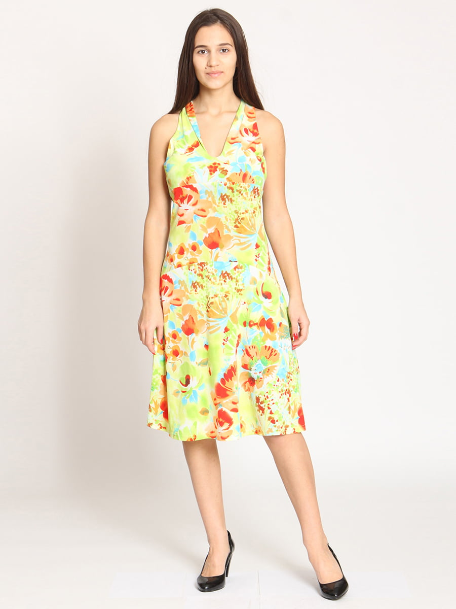 Сукня комбінованого кольору в квітковий принт | 5793143