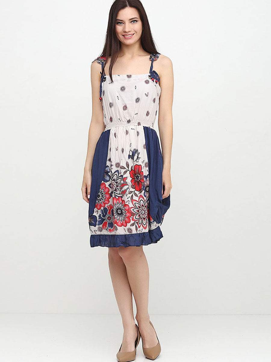 Сукня комбінованого кольору в квітковий принт | 5796022
