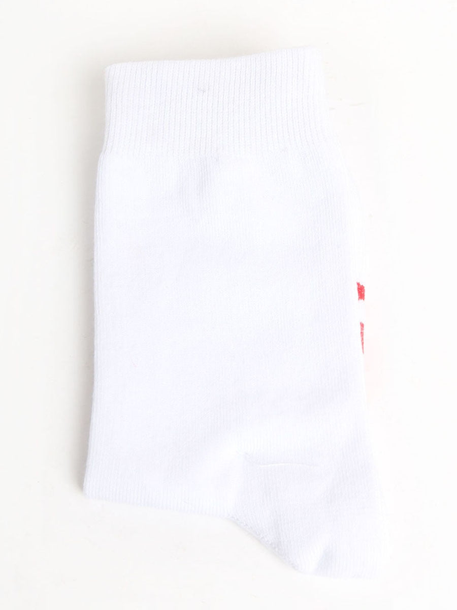 Шкарпетки білі в принт | 5798666