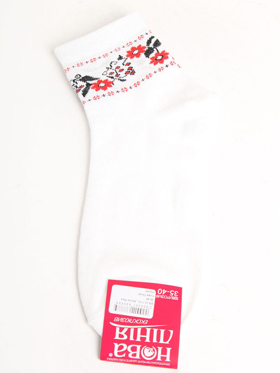 Носки белые с орнаментом | 5798756