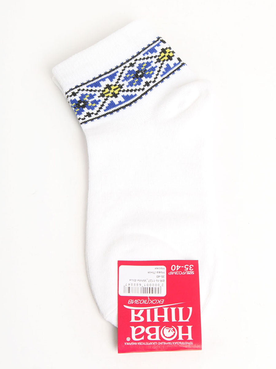 Шкарпетки білі з орнаментом | 5798760