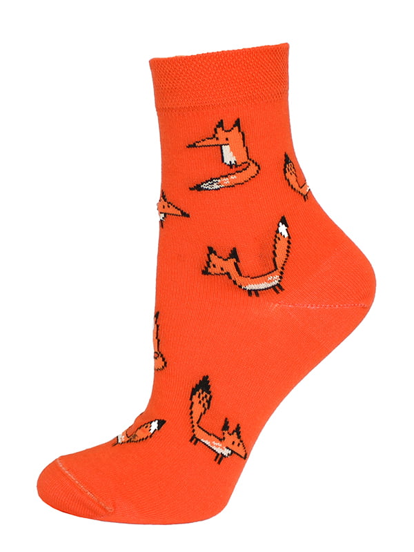 Шкарпетки теракотового кольору з малюнком | 5698390