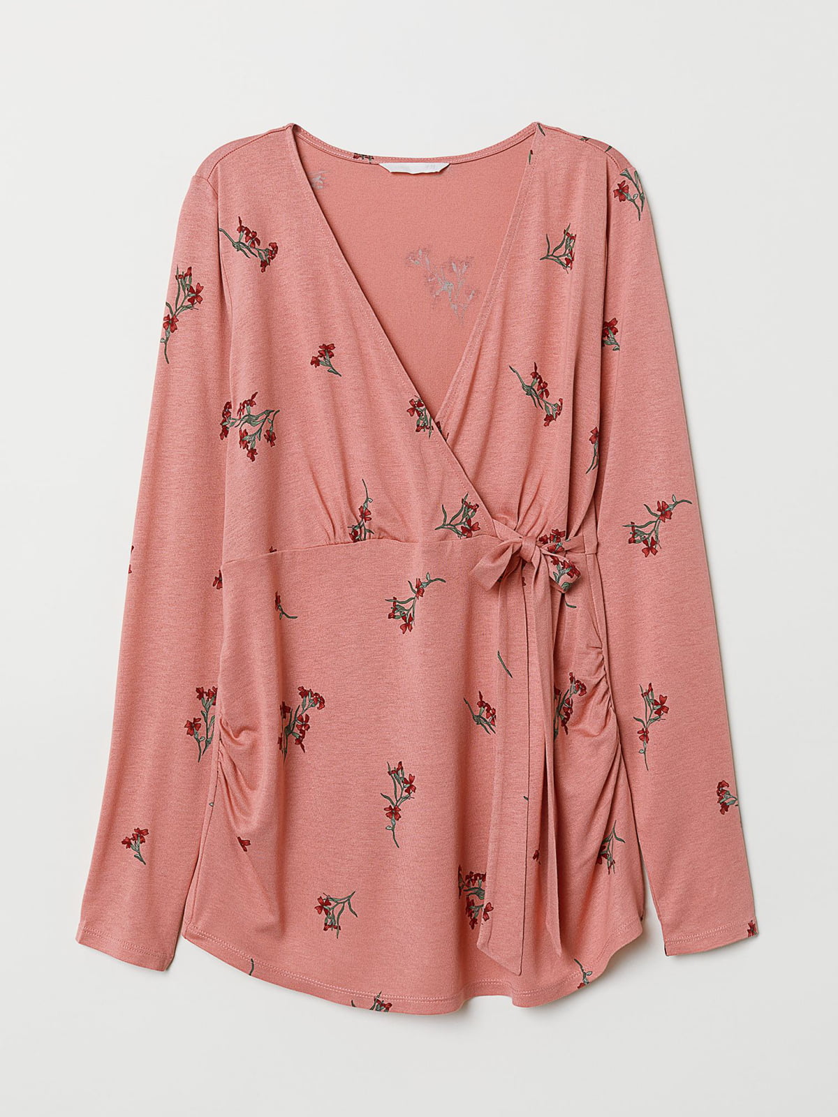 Блуза для вагітних рожева в квітковий принт | 5821051