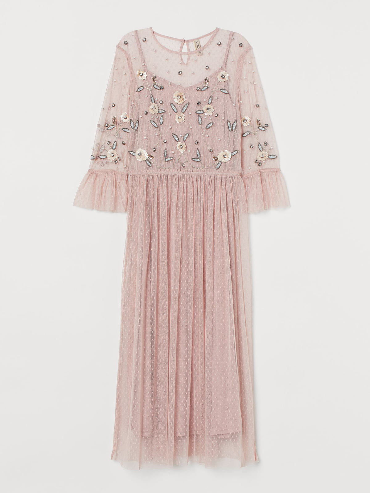 Платье розовое с вышивкой | 5824931