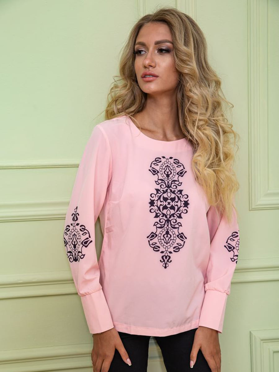 Блуза розовая с орнаментом | 5825553
