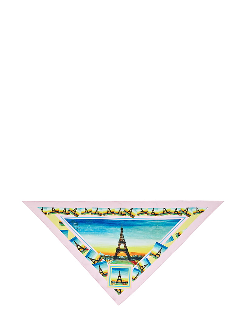 Косынка разноцветная с рисунком «Париж» | 5826260