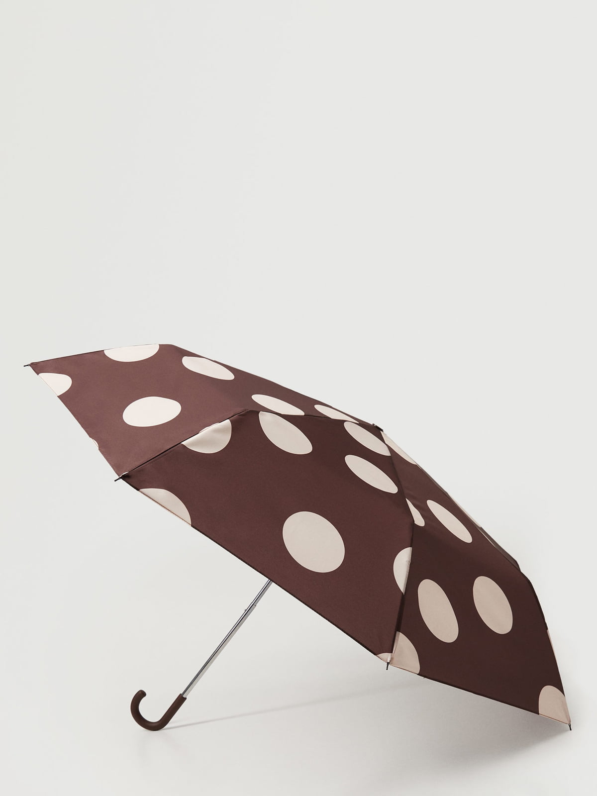 Зонт коричневый в горошек | 5828453