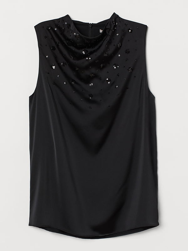 Блуза чорна з декором | 5830057
