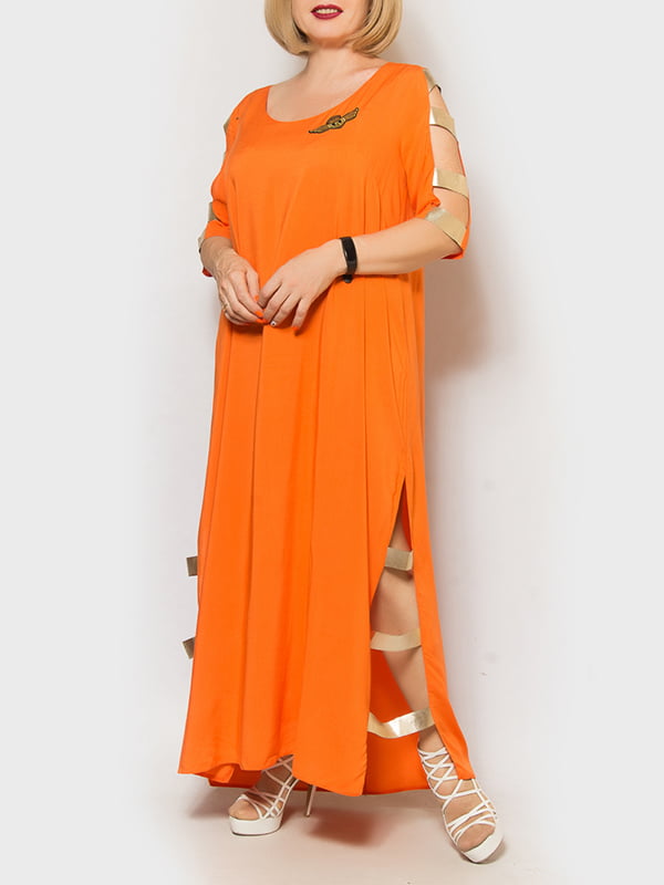 Платье А-силуэта оранжевого цвета | 5217621