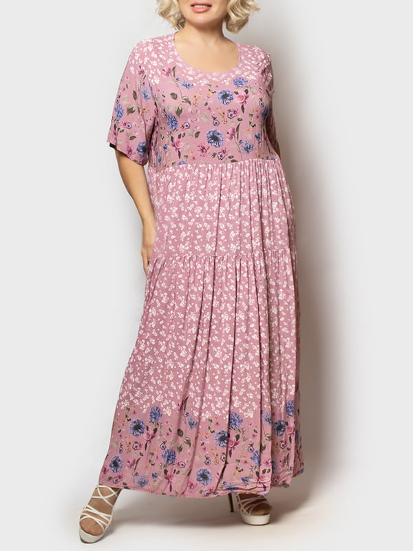 Платье розовое в цветочный принт | 5787576