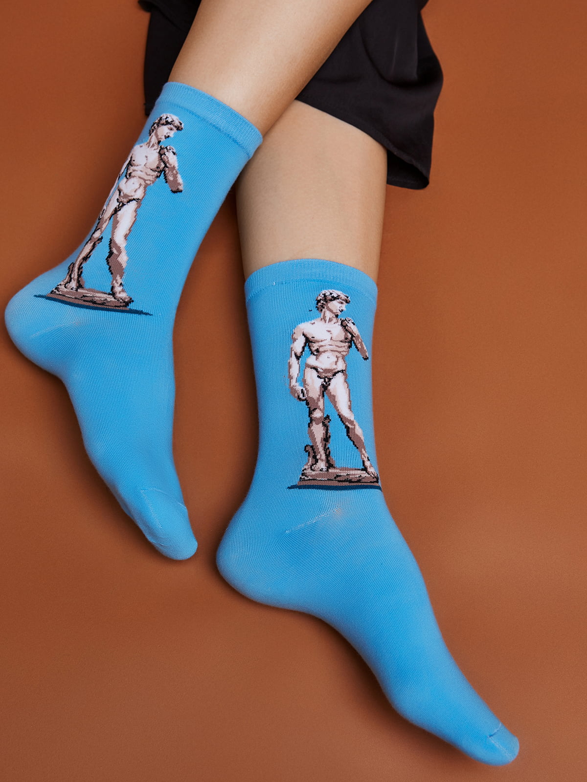 Шкарпетки блакитні в принт | 5841061