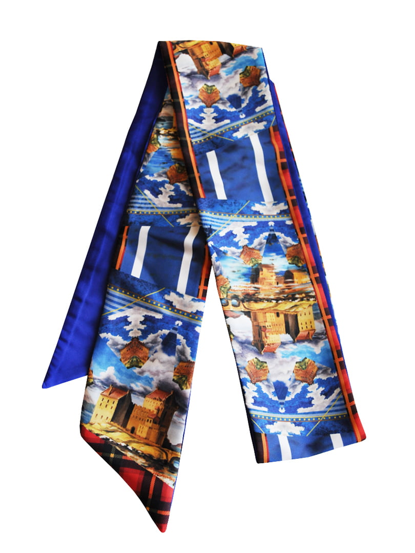 Шарф-краватка комбінованого забарвлення в принт | 5860229