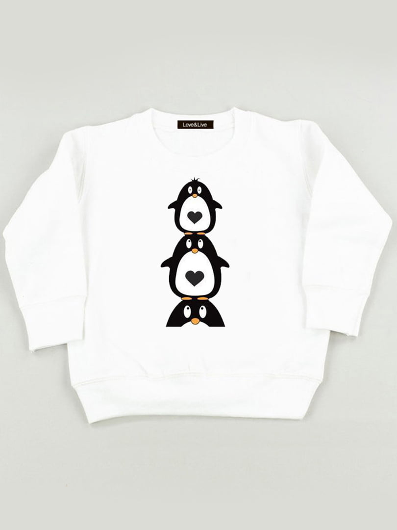Світшот білий з принтом «Раз пінгвін, два пінгвін ...» | 5879838