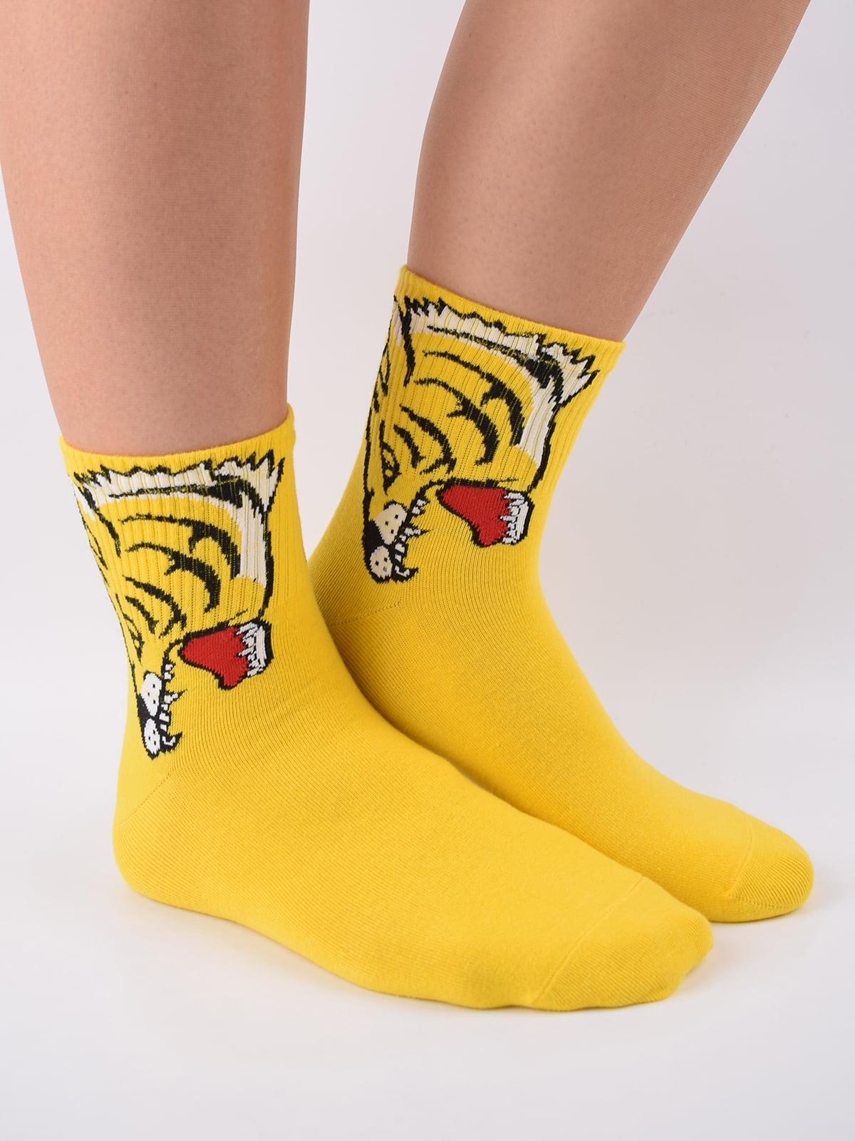 Шкарпетки жовті в принт | 5903141