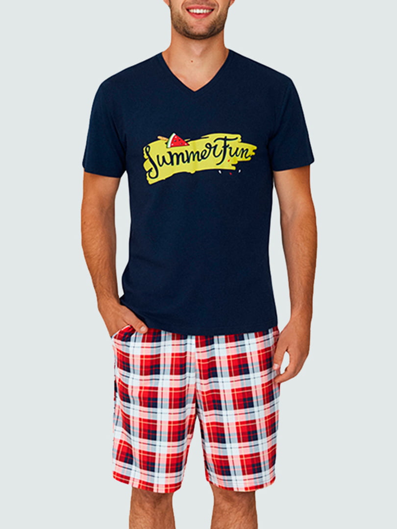 Піжама комбінованого забарвлення: футболка і шорти | 5903754