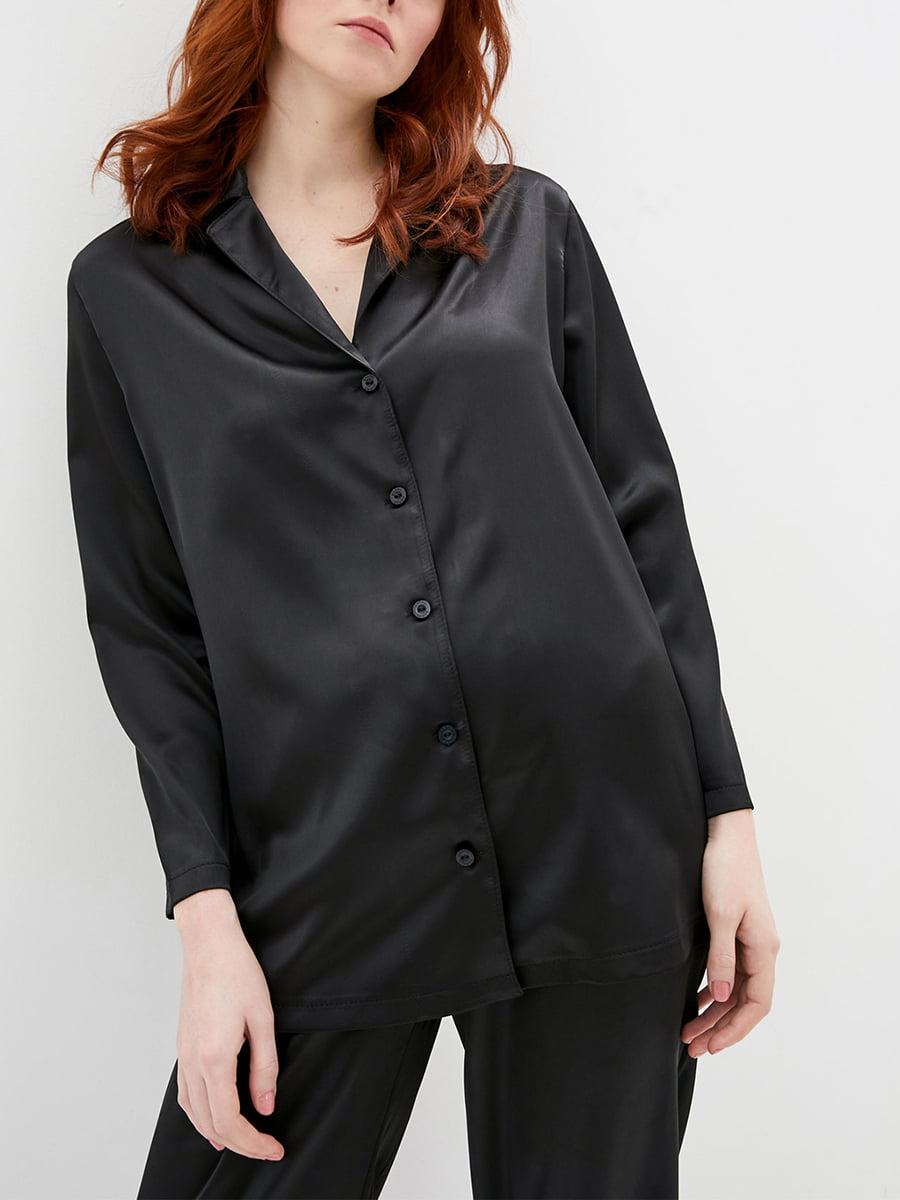 Рубашка черная пижамная | 5905090