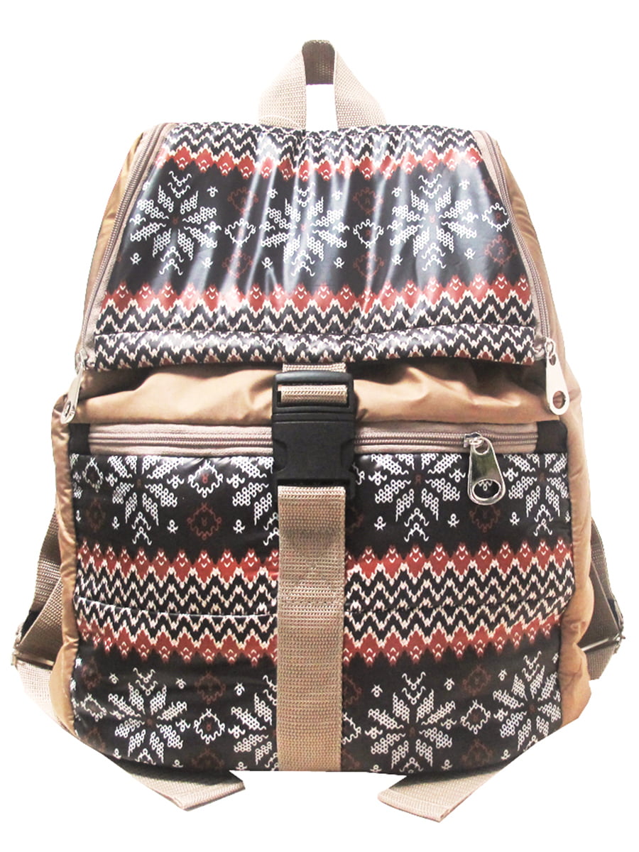 Рюкзак коричневий з орнаментом | 5915585