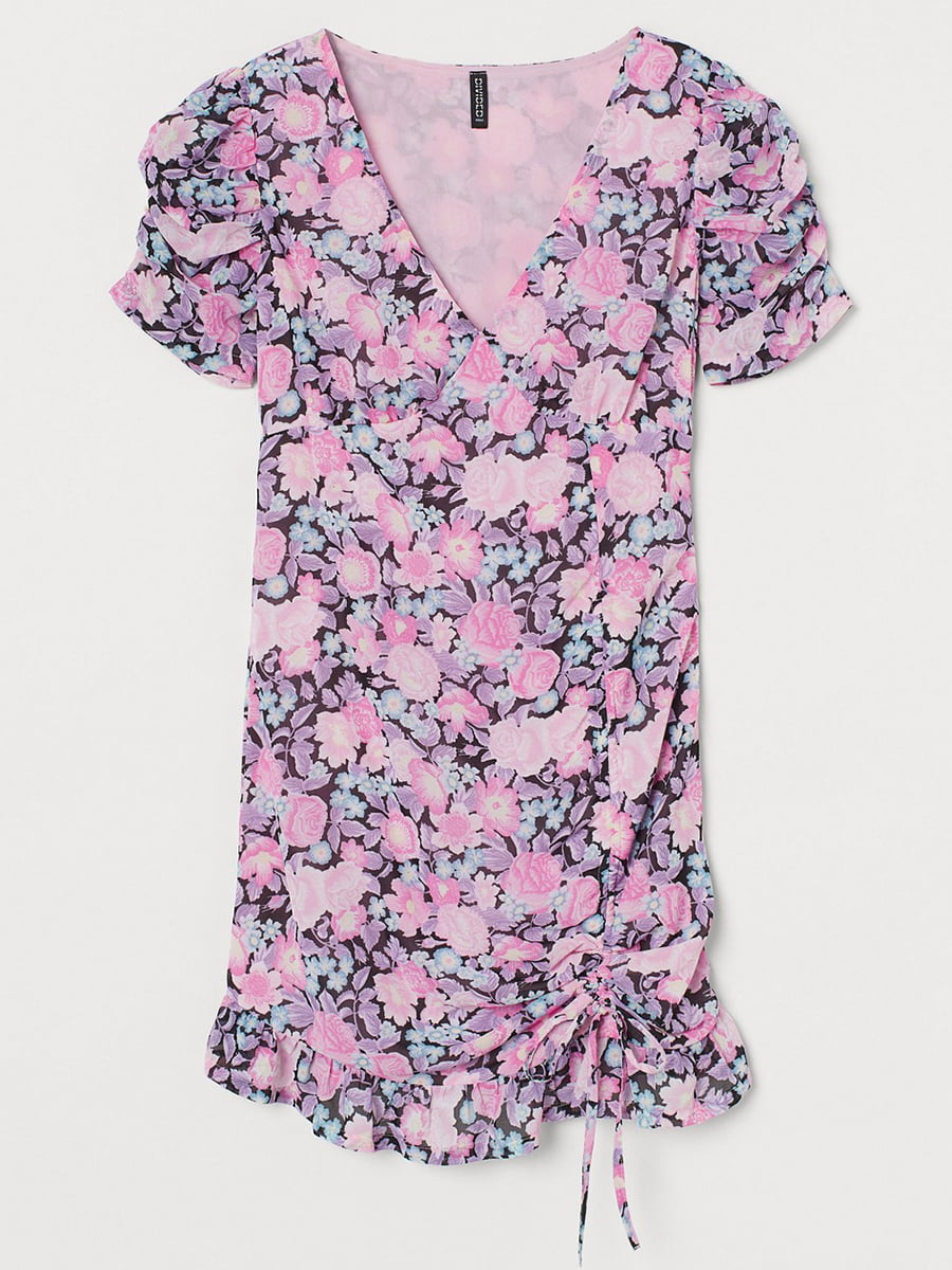 Сукня-футляр фіолетова в квітковий принт | 5917323