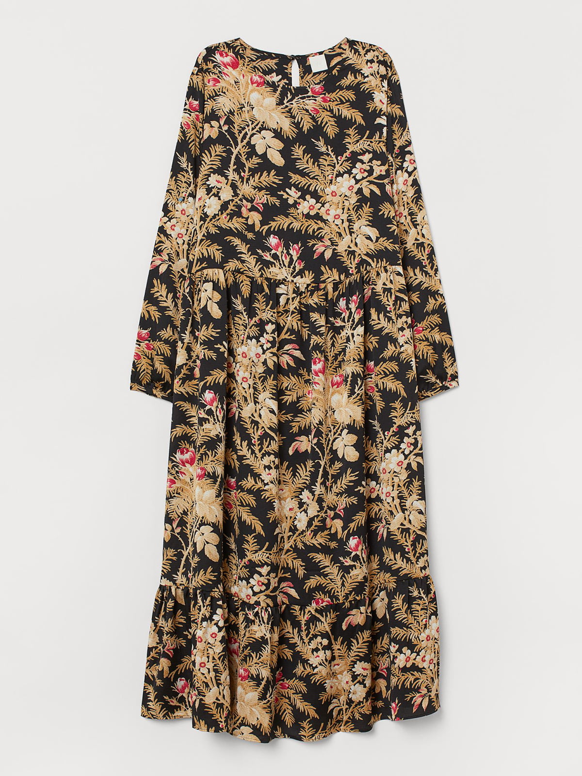 Сукня А-силуету чорна з квітковим принтом | 5917865