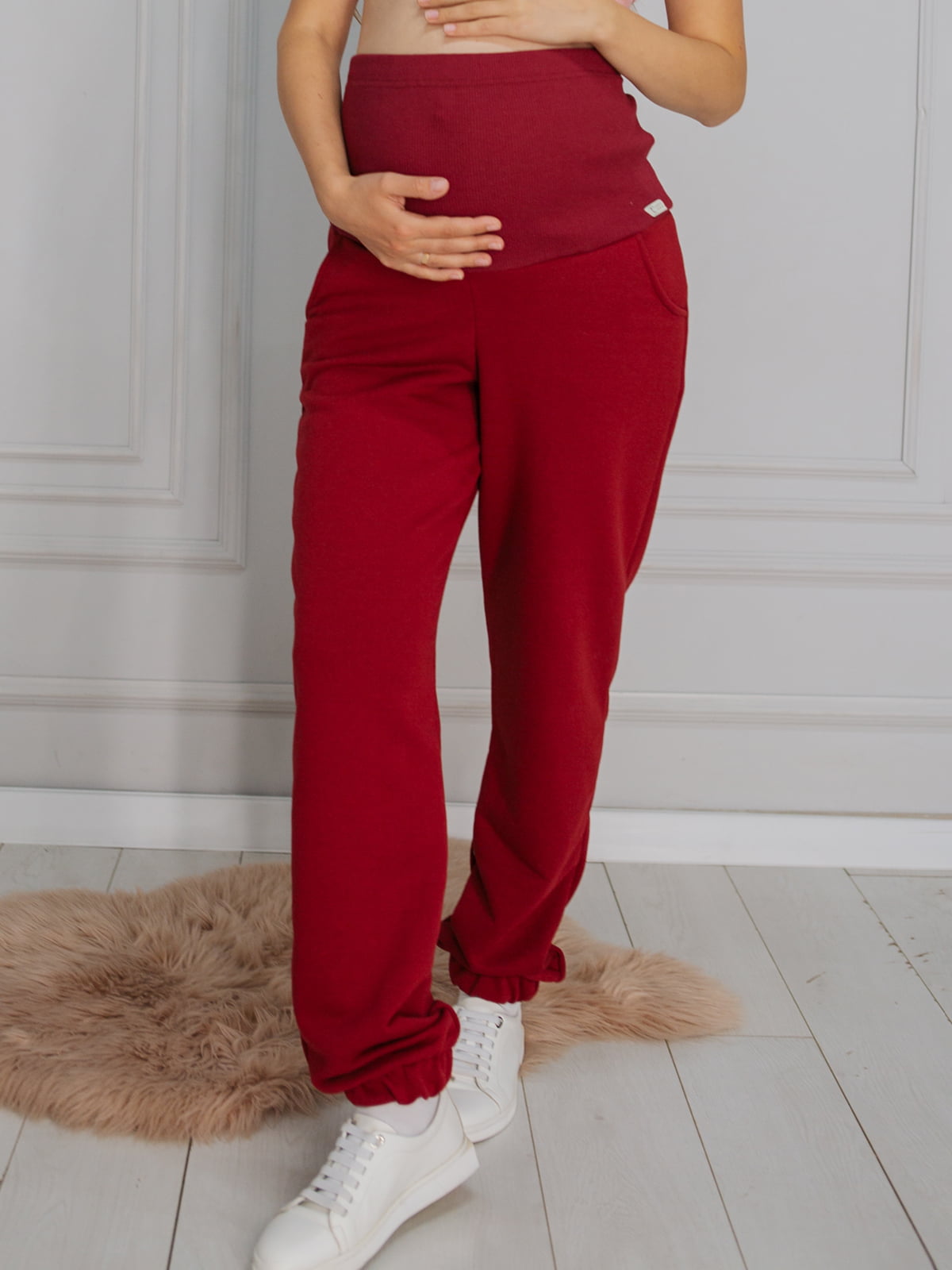 Штани для вагітних бордові | 5924157