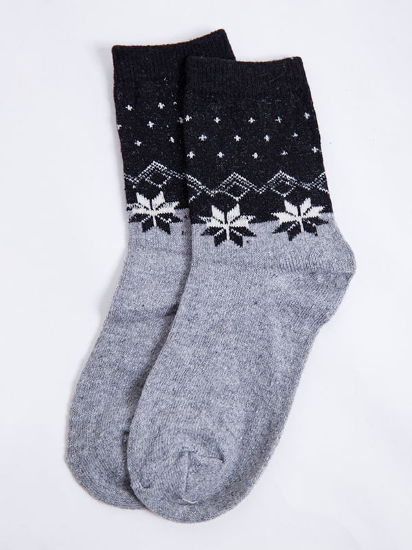 Носки черно-серые с принтом | 5932515