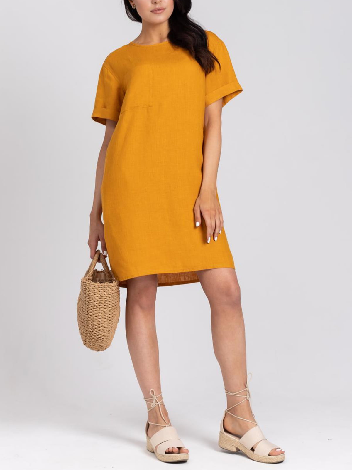 Платье-футболка оранжевое | 5938125