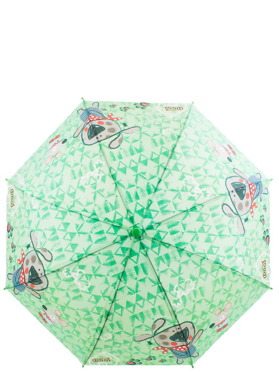 Зонт-трость полуавтомат зеленый с принтом | 5746411